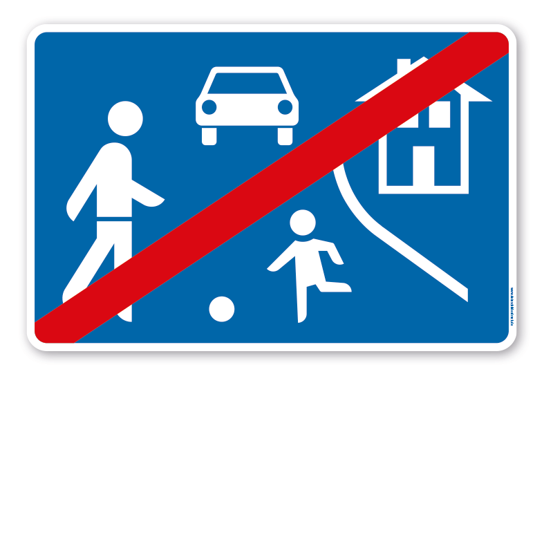 Bodenkleber für Lern- und Bewegungspfade - Ende eines verkehrsberuhigten Bereichs - Verkehrszeichen VZ-352-2 - BWP-02-122 – Verkehrserziehung