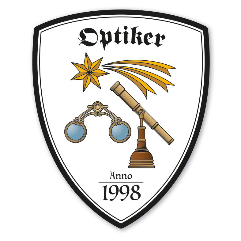 Zunftwappen Optiker - Brillenmacher mit Zunftnamen, Gründungsjahr oder Ihrem Wunschtext - Maibaumschild - Wappen W