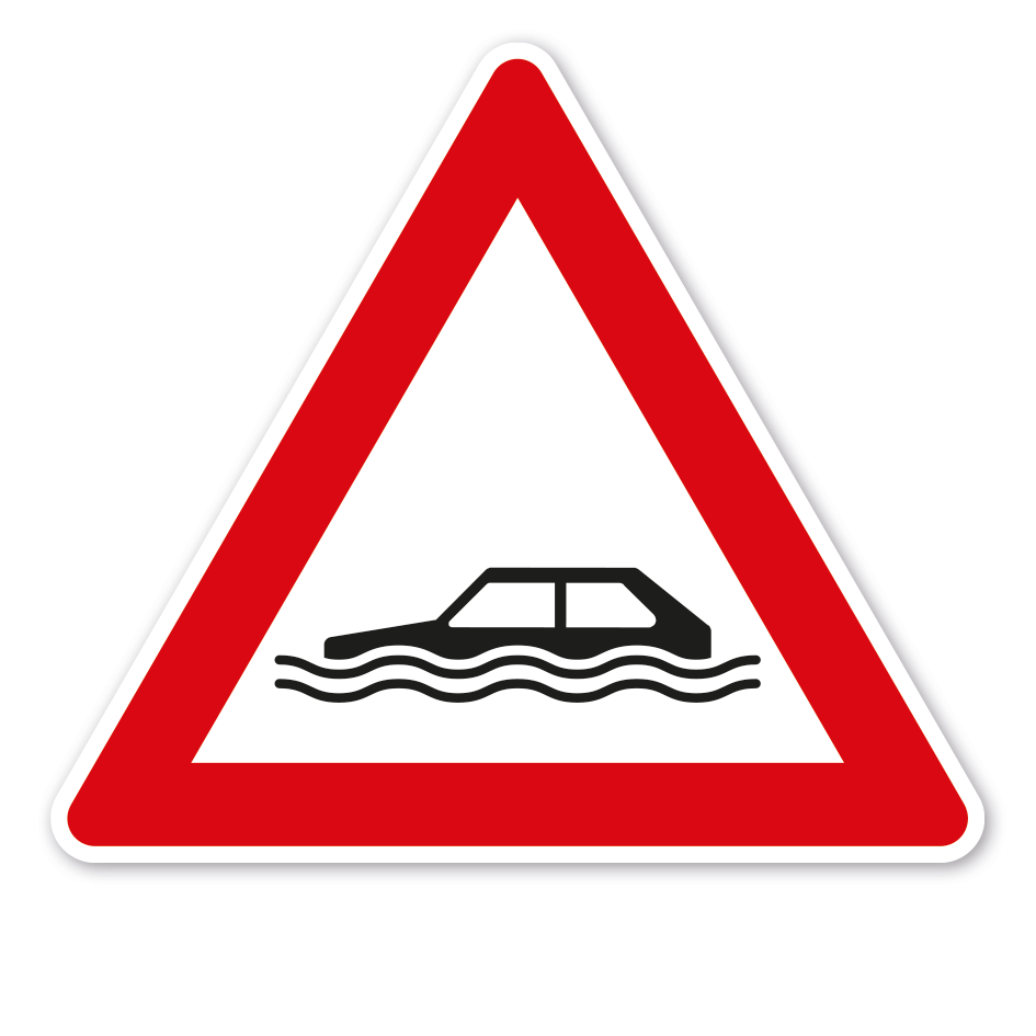 Verkehrsschild Achtung Hochwassergefährdeter Bereich – VZ-PR 295