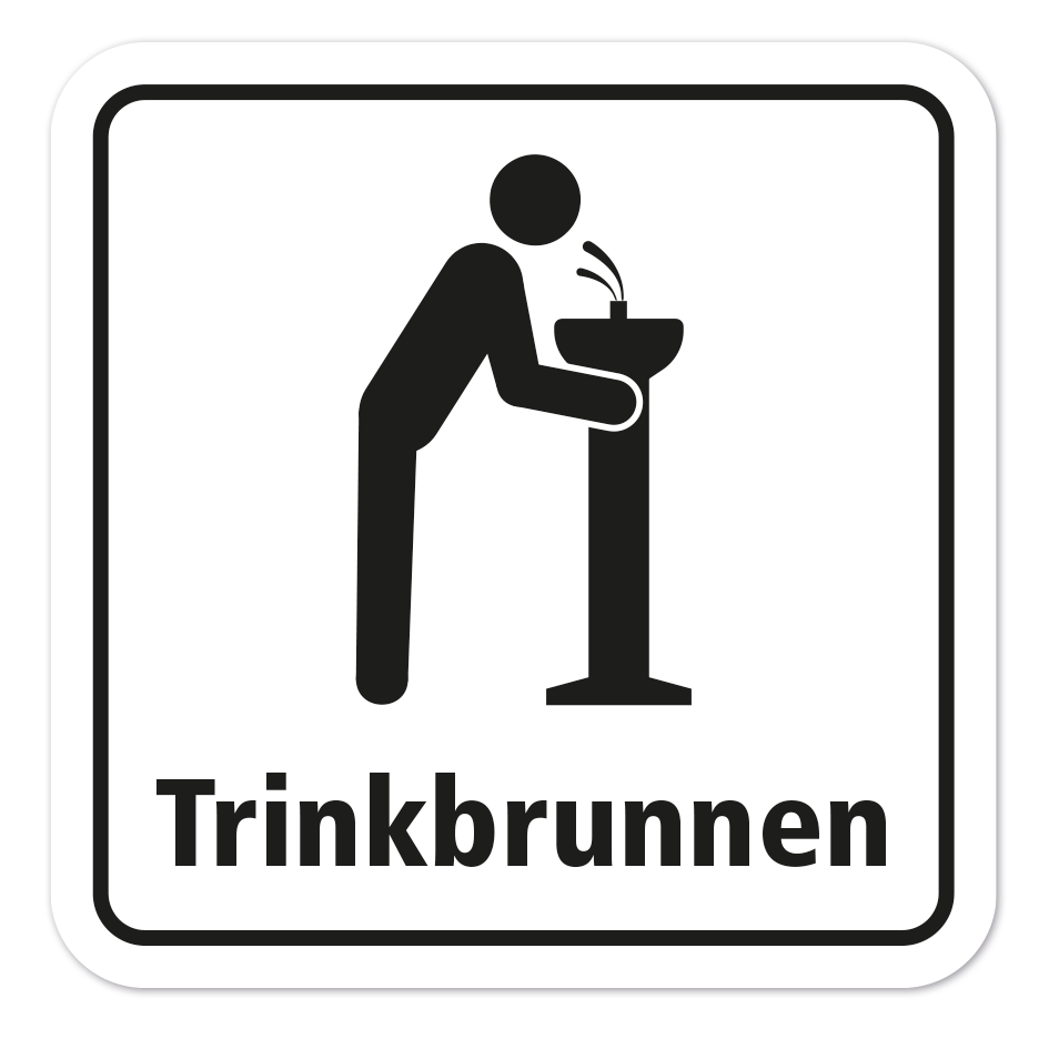 Schild Trinkbrunnen - 4 Farbvarianten