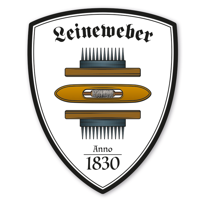 Zunftwappen Leineweber - Weber mit Zunftnamen, Gründungsjahr oder Ihrem Wunschtext - Maibaumschild - Wappen W