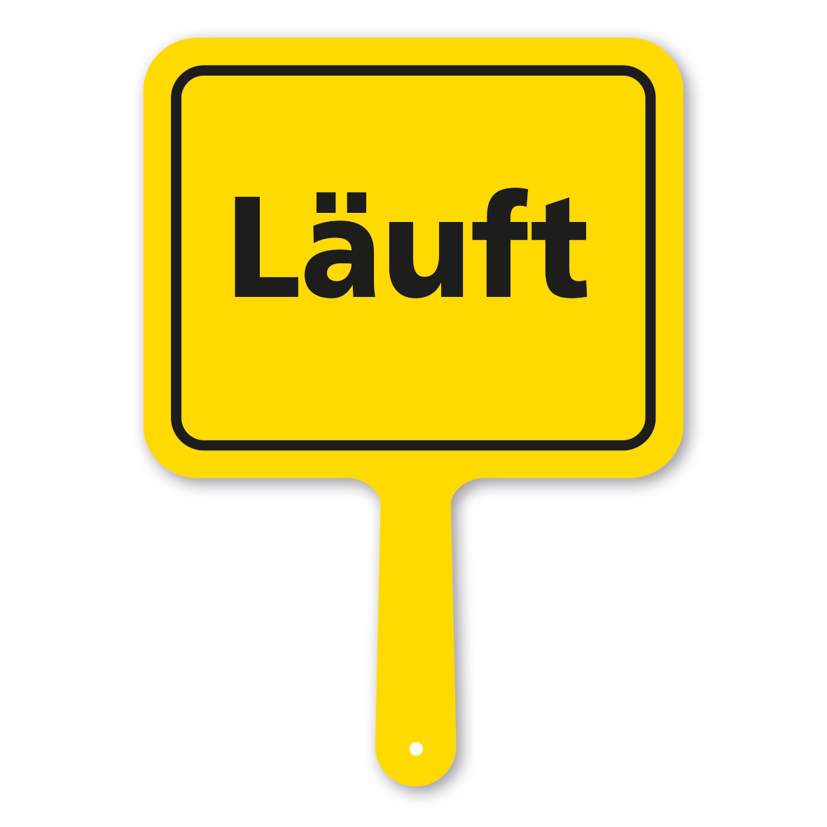 Originelles Formschild – Läuft – Textschild