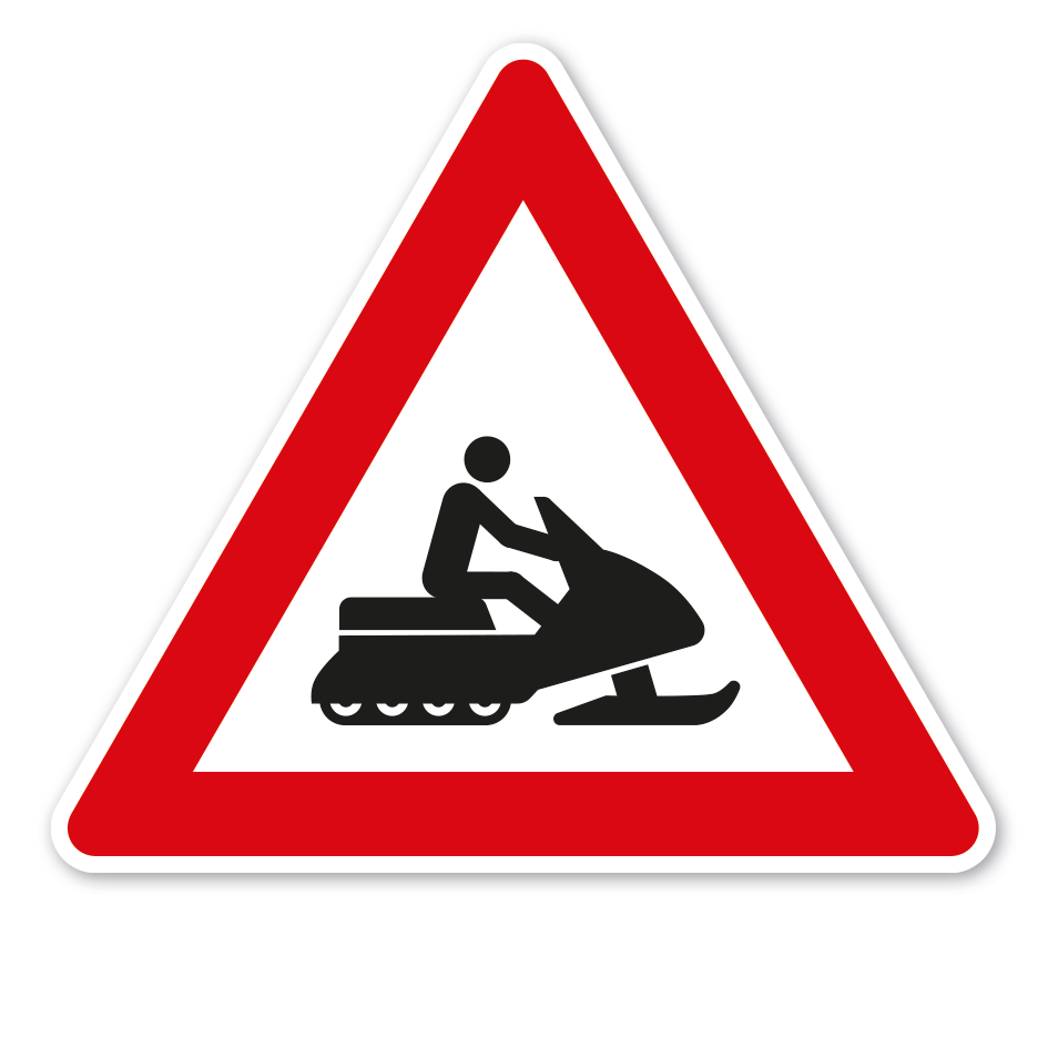 Verkehrsschild Achtung Schneemobile – VZ-PR-275