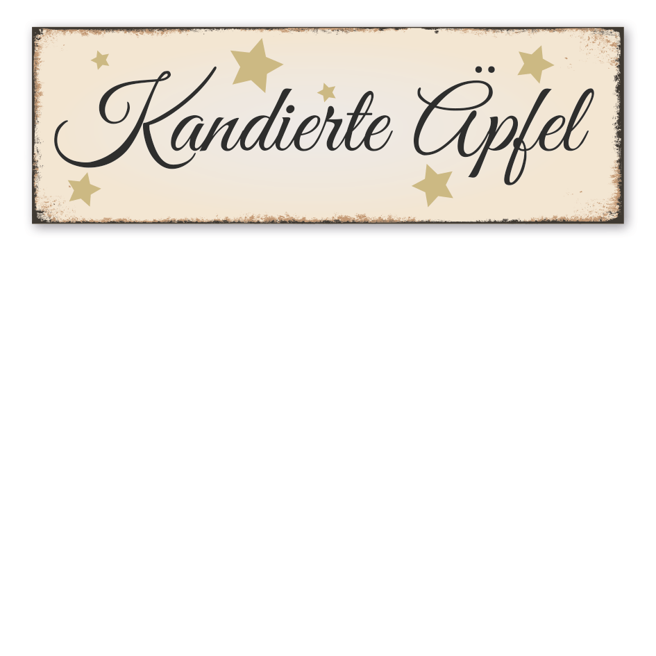 Schild für Weihnachtsmärkte Kandierte Äpfel in Retro-Ausführung