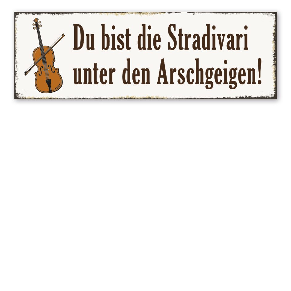Retroschild Du bist die Stradivari unter den Arschgeigen