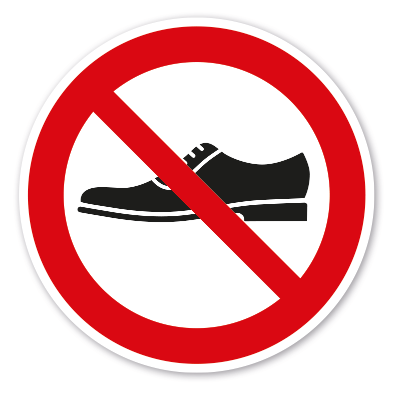 Verbotszeichen Schuhe - Straßenschuhe verboten
