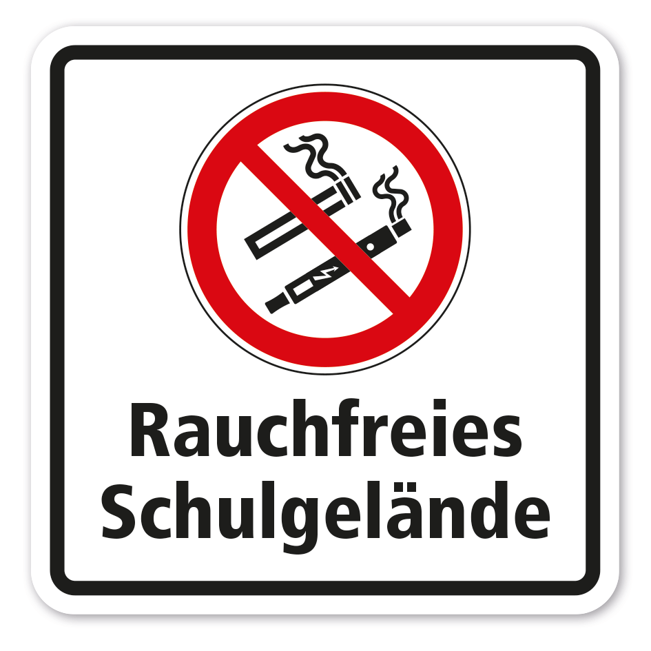 Verbotsschild Rauchfreies Schulgelände - Zigaretten-E-Zigaretten - Kombi