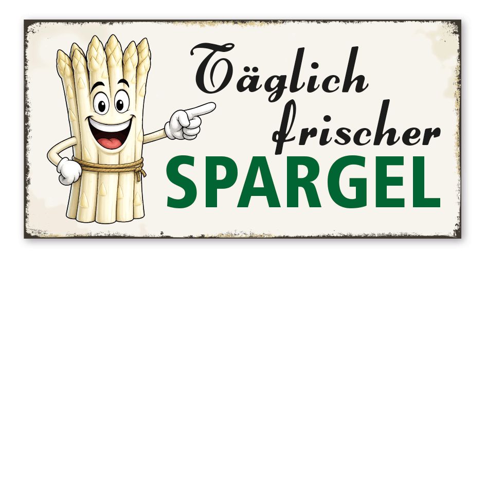 Retroschild Täglich frischer Spargel