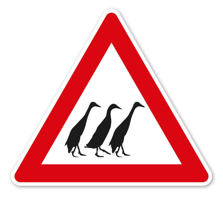 Verkehrsschild Achtung Laufenten – VZ-PR 293