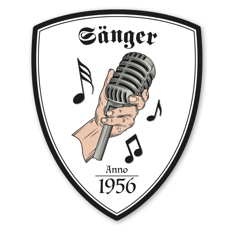 Zunftwappen Sänger - Sängerin - Gesang mit Zunftnamen, Gründungsjahr oder Ihrem Wunschtext - Maibaumschild - Wappen W