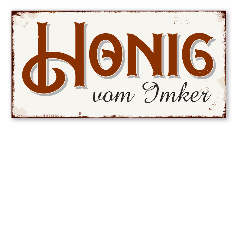 Retro Schild Honig vom Imker