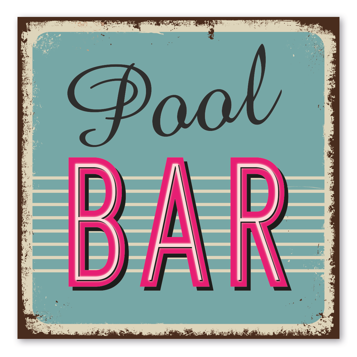Retroschild / Vintage-Schild / Diner-Schild Pool Bar