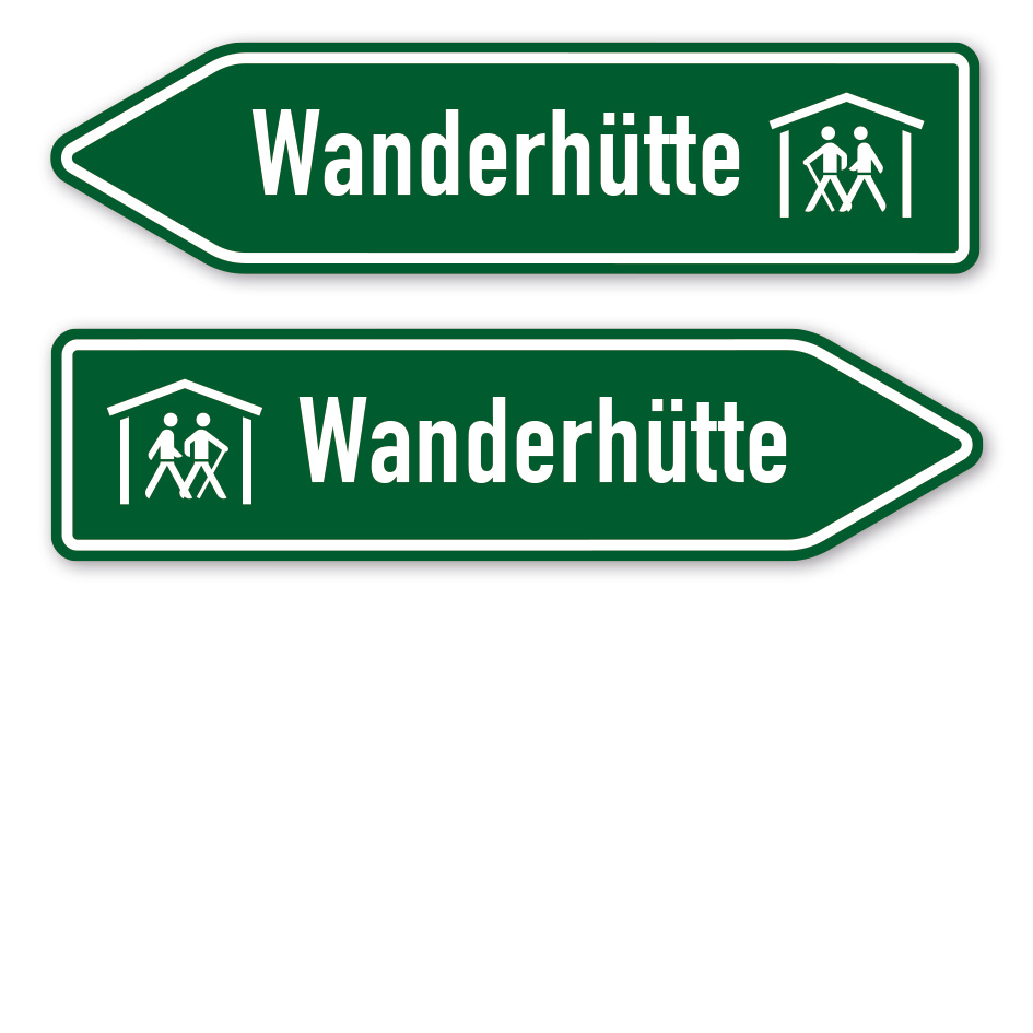 Pfeilschild / Pfeilwegweiser Wanderhütte