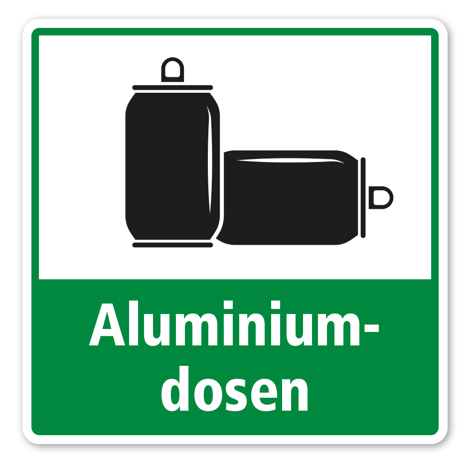 Schild zur Abfalltrennung - Aluminiumdosen