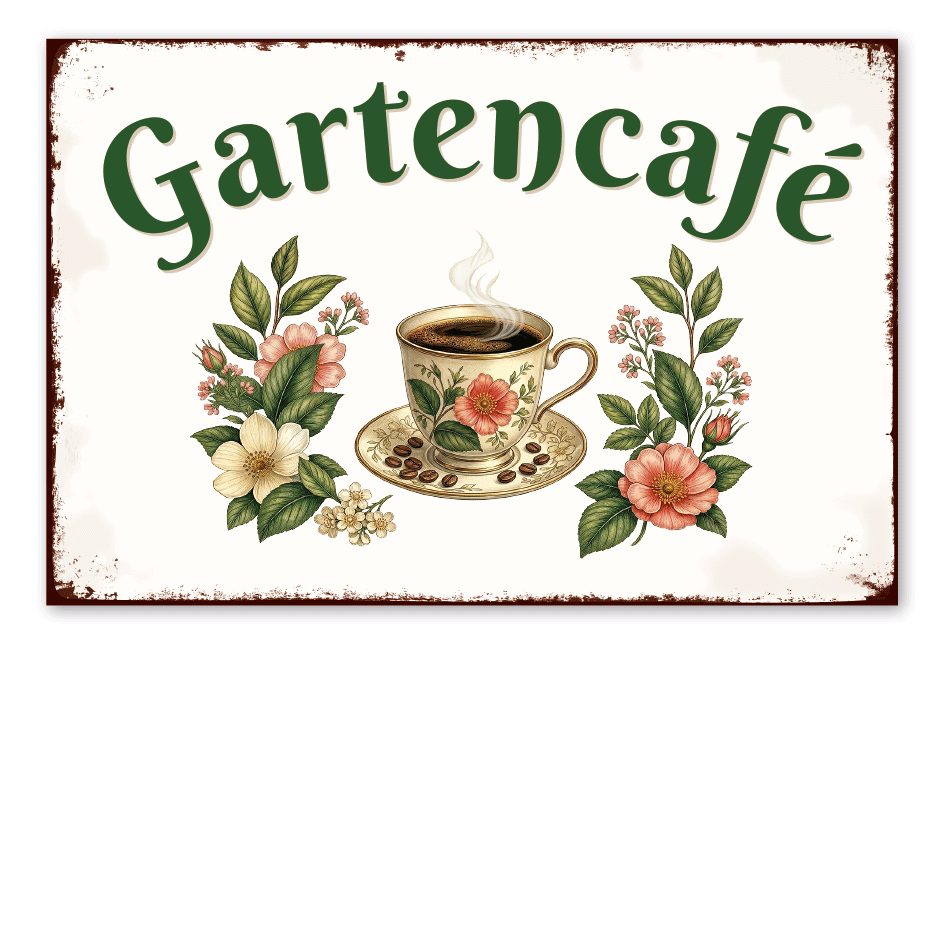 Retroschild Gartencafé