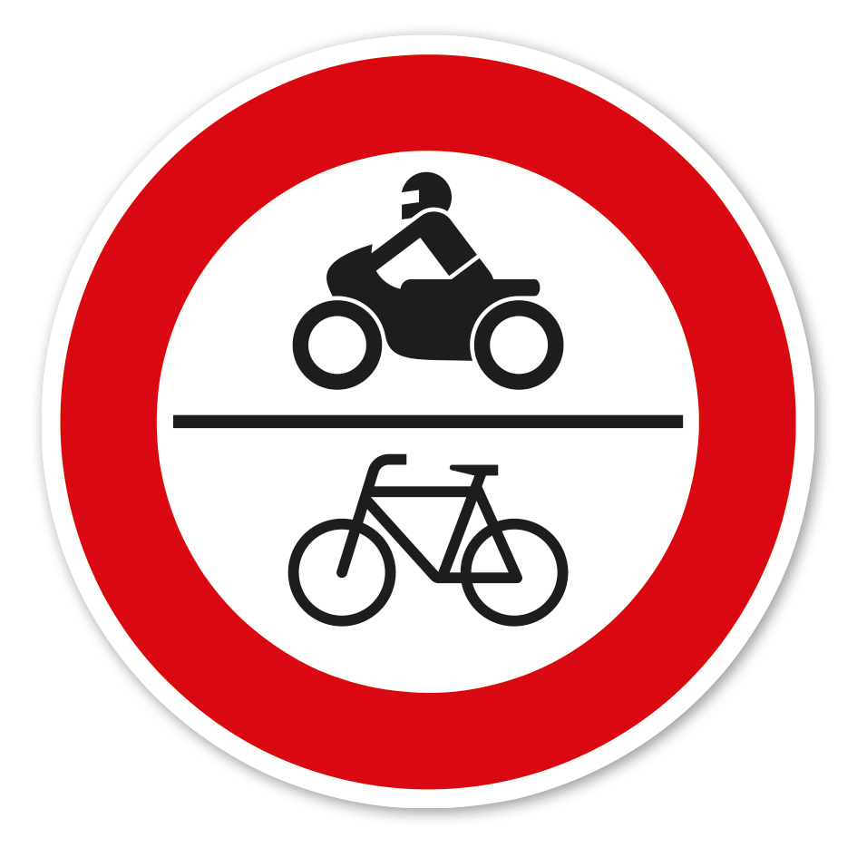 Verkehrsschild Verbot für Krafträder sowie Fahrräder – VZ PR-288