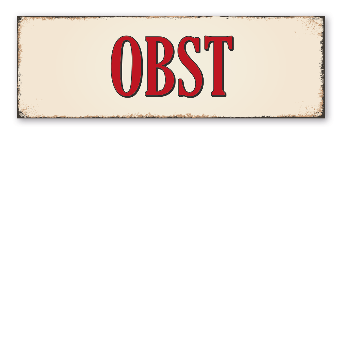 Hofschild in Retro-Ausführung – Obst