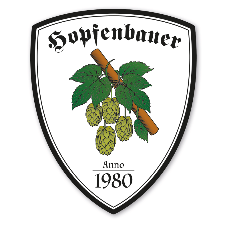 Zunftwappen Hopfenbauer mit Zunftnamen, Gründungsjahr oder Ihrem Wunschtext - Maibaumschild - Wappen W