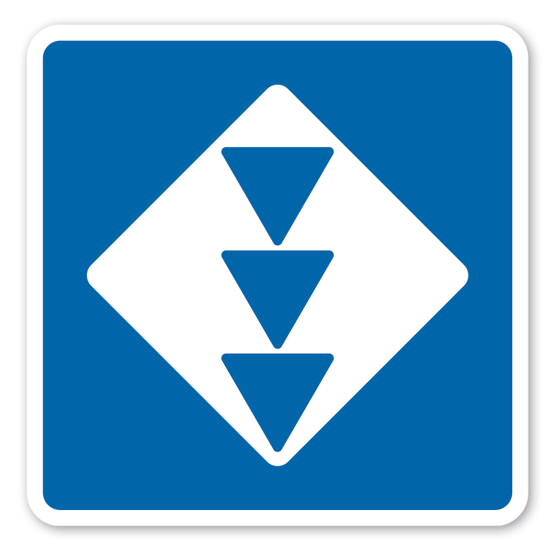 Schifffahrtszeichen Liegestelle für alle Fahrzeuge, die die drei blauen Lichter nach § 3.14 Nr.3 oder die drei blauen Kegel nach § 3.32 Nr.3 führen müssen – E5.15