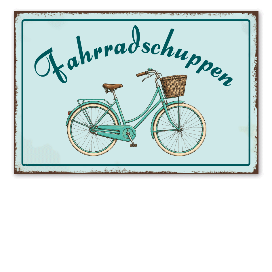 Retroschild Fahrradschuppen