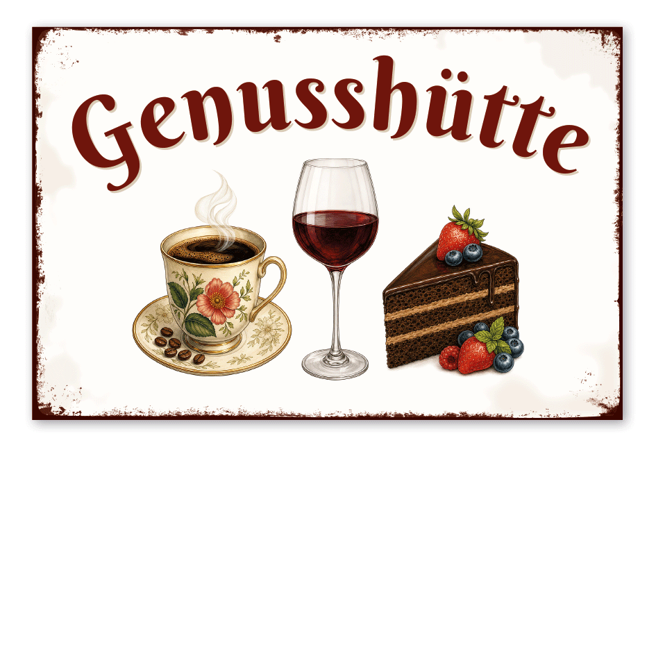 Retroschild Genusshütte