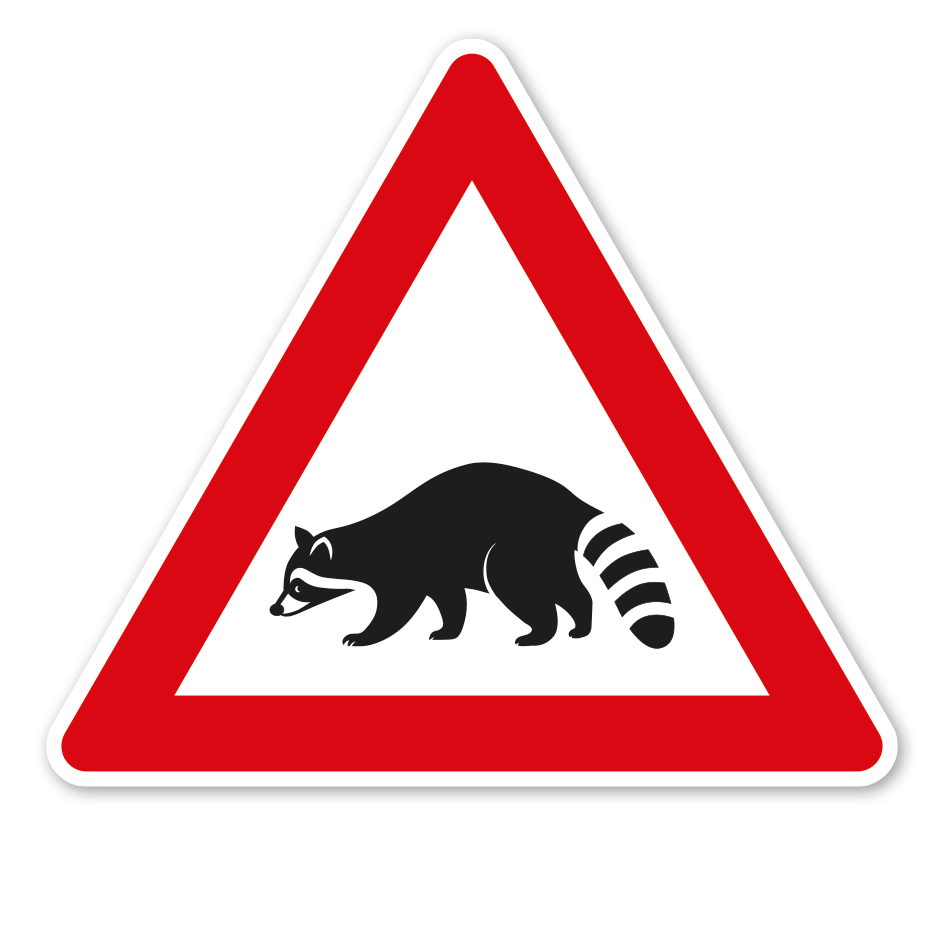 Verkehrsschild Achtung Waschbären – VZ-PR-261